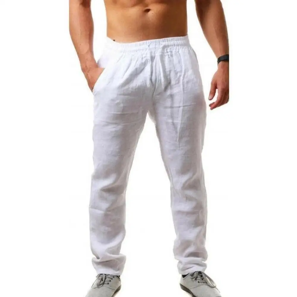 2026 new Men’s Cotton Linen Pants Male Autumn New Breathable Solid Color Linen Trousers Fitness Streetwear S-3XL